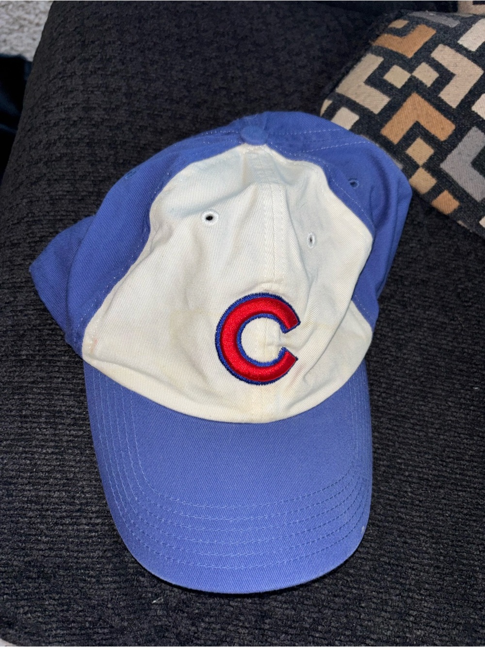 '47 Chicago Cubs White Blue Retro Dad Cap Hat Strapback Logo MLB Baseball Cotton